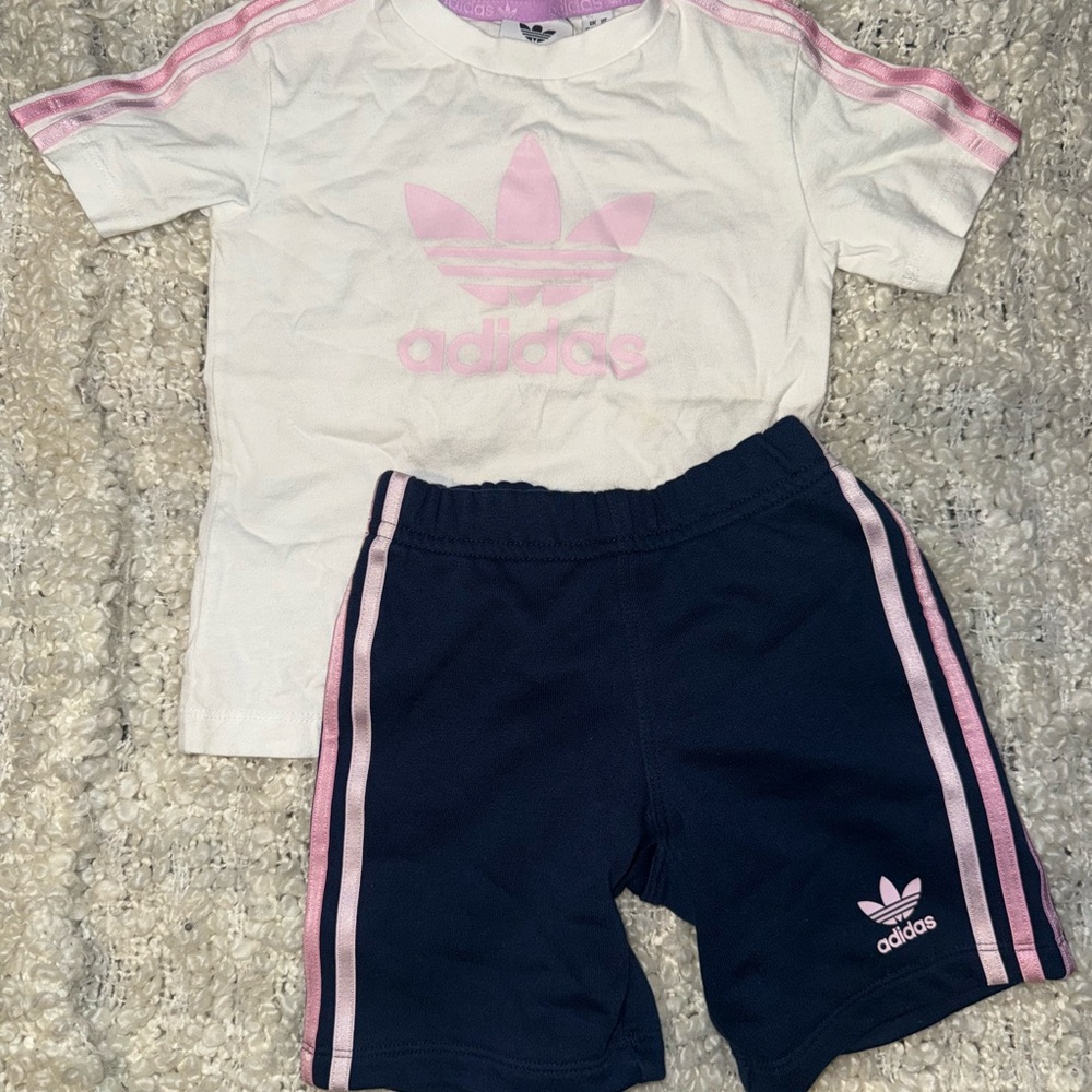 Adidas Blue and Pink Athletic Shorts